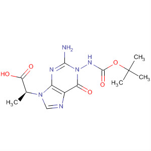Molecular Structure of 197011-59-9 (9H-Purine-9-propanoic acid,
2-amino-a-[[(1,1-dimethylethoxy)carbonyl]amino]-1,6-dihydro-6-oxo-,
(S)-)