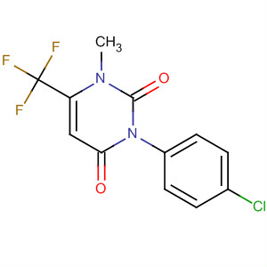 Molecular Structure of 146423-47-4 (2,4(1H,3H)-Pyrimidinedione,
3-(4-chlorophenyl)-1-methyl-6-(trifluoromethyl)-)