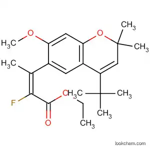 Molecular Structure of 851036-45-8 (2-Butenoic acid,
3-[4-(1,1-dimethylethyl)-7-methoxy-2,2-dimethyl-2H-1-benzopyran-6-yl]-
2-fluoro-, ethyl ester, (2E)-)