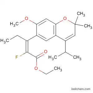 Molecular Structure of 851036-53-8 (2-Pentenoic acid,
2-fluoro-3-[7-methoxy-2,2-dimethyl-4-(1-methylethyl)-2H-1-benzopyran-
6-yl]-, ethyl ester, (2E)-)
