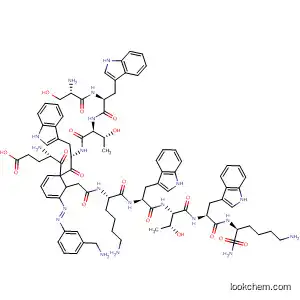 Molecular Structure of 880496-33-3 (L-Lysinamide,
L-seryl-L-tryptophyl-L-threonyl-L-tryptophyl-L-a-glutamyl-3-[(1E)-[3-(amino
methyl)phenyl]azo]benzeneacetyl-L-lysyl-L-tryptophyl-L-threonyl-L-tryptoph
yl-)