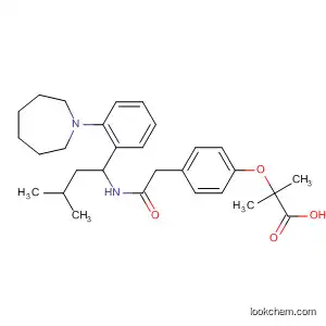 Propanoic acid,
2-[4-[2-[[1-[2-(hexahydro-1H-azepin-1-yl)phenyl]-3-methylbutyl]amino]-2-
oxoethyl]phenoxy]-2-methyl-