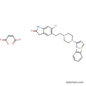 Molecular Structure of 881169-53-5 (2H-Indol-2-one,
5-[2-[4-(1,2-benzisothiazol-3-yl)-1-piperazinyl]ethyl]-6-chloro-1,3-dihydro
-, (2Z)-2-butenedioate (1:1))