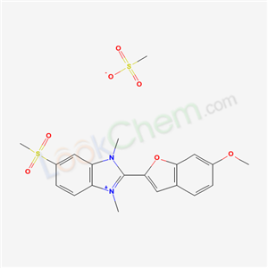 1H-Benzimidazolium, 2-(6-methoxy-2-benzofuranyl)-1,3-dimethyl-5-(methylsulfonyl)-, methyl sulfate