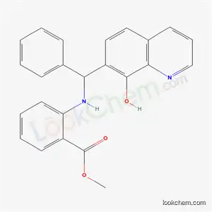 Molecular Structure of 3571-26-4 (methyl 2-[[(8-hydroxy-7-quinolyl)phenylmethyl]amino]benzoate)