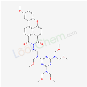 2-((((4,6-Bis(bis(methoxymethyl)amino)-1,3,5-triazin-2-yl)(methoxymethyl)amino)methyl)amino)-9-methoxy-1H-xantheno(2,1,9-def)isoquinoline-1,3(2H)-dione