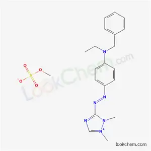 Molecular Structure of 68877-59-8 (3-[[4-[benzylethylamino]phenyl]azo]-1,2-dimethyl-1H-1,2,4-triazolium methyl sulphate)