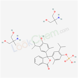 2-amino-2-methyl-propane-1,3-diol; [4-[1-(4-hydroxy-2-methyl-5-propan-2-yl-phenyl)-3-oxo-isobenzofuran-1-yl]-5-methyl-2-propan-2-yl-phenoxy]phosphonic acid