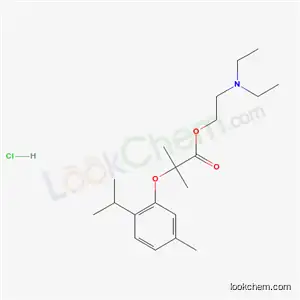 Molecular Structure of 1862-74-4 (2-(diethylamino)ethyl 2-methyl-2-[5-methyl-2-(propan-2-yl)phenoxy]propanoate hydrochloride (1:1))