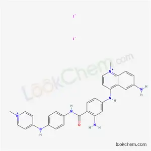 Molecular Structure of 53222-25-6 (6-amino-4-{[3-amino-4-({4-[(1-methylpyridinium-4-yl)amino]phenyl}carbamoyl)phenyl]amino}-1-methylquinolinium diiodide)