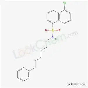 Molecular Structure of 102649-78-5 (5-CHLORO-N-(6-PHENYLHEXYL)-1-NAPHTHALENESULFONAMIDE)