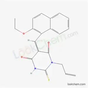 Molecular Structure of 5973-07-9 ((5Z)-5-[(2-ethoxynaphthalen-1-yl)methylidene]-1-(prop-2-en-1-yl)-2-thioxodihydropyrimidine-4,6(1H,5H)-dione)