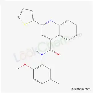 Molecular Structure of 6107-39-7 (N-(2-methoxy-5-methylphenyl)-2-(thiophen-2-yl)quinoline-4-carboxamide)