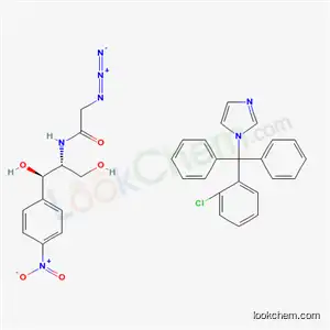 Molecular Structure of 82571-54-8 (Acetamide, 2-azido-N-(2-hydroxy-1-(hydroxymethyl)-2-(4-nitrophenyl)eth yl)-, (R-(R*,R*))-, mixt. with 1-((2-chlorophenyl)diphenylmethyl)-1H-i midazole)