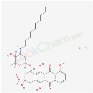 8-acetyl-10-[4-(decylamino)-5-hydroxy-6-methyl-oxan-2-yl]oxy-6,8,11-trihydroxy-1-methoxy-9,10-dihydro-7H-tetracene-5,12-dione cas  70844-12-1