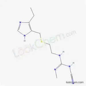 Molecular Structure of 69150-14-7 (1-cyano-3-(2-{[(4-ethyl-1H-imidazol-5-yl)methyl]sulfanyl}ethyl)-2-methylguanidine)