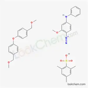 Molecular Structure of 32761-96-9 (4-anilino-2-methoxy-benzenediazonium: 1-(methoxymethyl)-4-[4-(methoxym ethyl)phenoxy]benzene: 2,4,6-trimethylbenzenesulfonic acid)