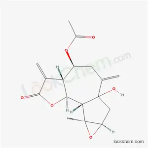 Molecular Structure of 33204-40-9 (Dodecahydro-4-acetoxy-6a-hydroxy-8a-methyl-3,6-bis(methylene)oxireno[2,3]azuleno[4,5-b]furan-2-one)