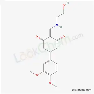 Molecular Structure of 6124-15-8 (5-(3,4-dimethoxyphenyl)-2-{[(2-hydroxyethyl)amino]methylidene}cyclohexane-1,3-dione)