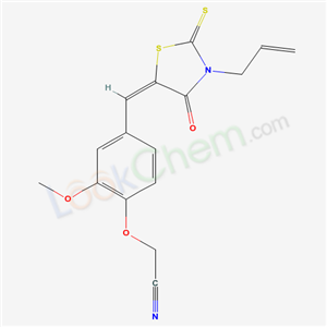 2-[2-methoxy-4-[(E)-(4-oxo-3-prop-2-enyl-2-sulfanylidene-thiazolidin-5-ylidene)methyl]phenoxy]acetonitrile