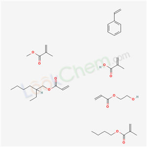 2-Propenoic acid, 2-methyl-, polymer with butyl 2-methyl-2-propenoate, ethenylbenzene, 2-ethylhexyl 2-propenoate, 2-hydroxyethyl 2-propenoate and methyl 2-methyl-2-propenoate