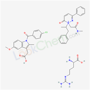 (2S)-2-amino-5-(diaminomethylideneamino)pentanoic acid; 2-[1-(4-chlorobenzoyl)-5-methoxy-2-methyl-indol-3-yl]acetic acid; N-methyl-2-[6-oxo-3-phenyl-1-(1-phenylpropan-2-yl)pyridazin-1-yl]acetamide