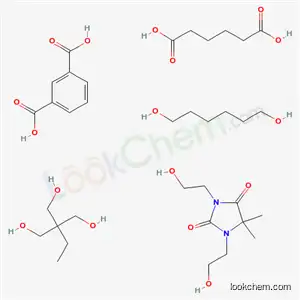 Molecular Structure of 85959-88-2 (1,3-Benzenedicarboxylic acid, polymer with 1,3-bis(2-hydroxyethyl)-5,5-dimethyl-2,4-imidazolidinedione, 2-ethyl-2-(hydroxymethyl)-1,3-propanediol, hexanedioic acid and 1,6-hexanediol)