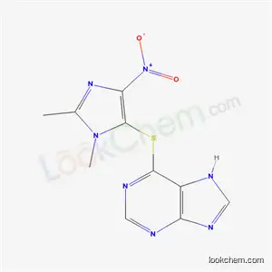 Molecular Structure of 97746-12-8 (6-[(1,2-dimethyl-4-nitro-1H-imidazol-5-yl)sulfanyl]-7H-purine)