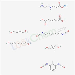 sodium; 3-(2-aminoethylamino)propanoate; butane-1,4-diol; 1,6-diisocyanatohexane; 1,3-diisocyanato-2-methyl-benzene; 2,2-dimethylpropane-1,3-diol; hexanedioic acid; hexane-1,6-diol