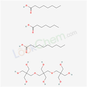 decanoic acid; heptanoic acid; 2-[[3-hydroxy-2-[[3-hydroxy-2,2-bis(hydroxymethyl)propoxy]methyl]-2-(hydroxymethyl)propoxy]methyl]-2-(hydroxymethyl)propane-1,3-diol; octanoic acid