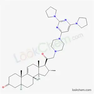 Molecular Structure of 177949-23-4 ((5alpha,16alpha)-21-{4-[2,6-di(pyrrolidin-1-yl)pyrimidin-4-yl]piperazin-1-yl}-16-methylpregn-9(11)-ene-3,20-dione)
