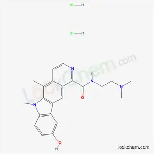 Molecular Structure of 178169-99-8 (N-[2-(dimethylamino)ethyl]-9-hydroxy-5,6-dimethyl-6H-pyrido[4,3-b]carbazole-1-carboxamide dihydrochloride)