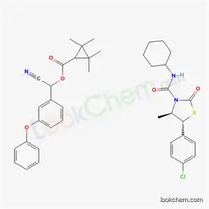 Molecular Structure of 148328-46-5 (cyano(3-phenoxyphenyl)methyl 2,2,3,3-tetramethylcyclopropanecarboxylate - (4R,5R)-5-(4-chlorophenyl)-N-cyclohexyl-4-methyl-2-oxo-1,3-thiazolidine-3-carboxamide (1:1))