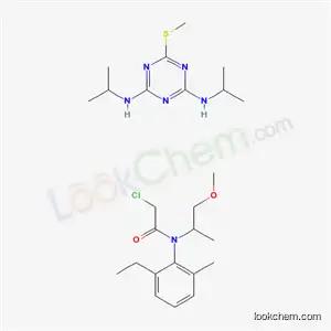 Molecular Structure of 67257-13-0 (2-chloro-N-(2-ethyl-6-methyl-phenyl)-N-(1-methoxypropan-2-yl)acetamide; 6-methylsulfanyl-N,N-dipropan-2-yl-1,3,5-triazine-2,4-diamine)
