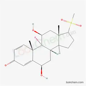 Molecular Structure of 183242-26-4 ((6beta,11beta)-9-fluoro-6,11-dihydroxy-17-(methylsulfonyl)androsta-1,4-dien-3-one)