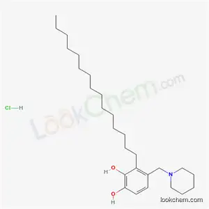 Molecular Structure of 66495-64-5 (3-pentadecyl-4-(piperidin-1-ylmethyl)benzene-1,2-diol hydrochloride (1:1))