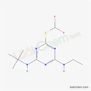 Molecular Structure of 103427-58-3 (6-(difluoromethylsulfanyl)-N-ethyl-N-tert-butyl-1,3,5-triazine-2,4-diamine)