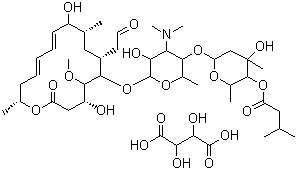 Leucomycin, (2R,3R)-2,3-dihydroxybutanedioate (1: )