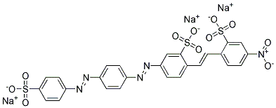 Benzenesulfonic acid, 2-(2-(4-nitro-2-sulfophenyl)ethenyl)-5-((4-((4-sulfophenyl)azo)phenyl)azo)-, trisodium salt