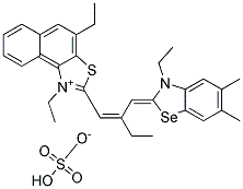 Ethyl 1-ethyl-2-(2-((3-ethyl-5,6-dimethyl-3H-benzoselenazol-2-ylidene)methyl)-1-butenyl)naphtho(1,2-d)thiazolium sulphate