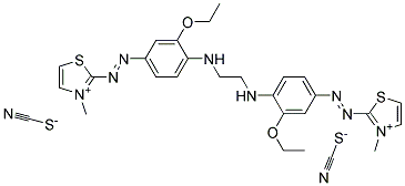 2,2-(Ethylenebis(imino(3-ethoxy-4,1-phenylene)azo))bis(3-methylthiazolium) dithiocyanate