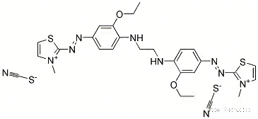 Molecular Structure of 94276-18-3 (2,2'-[ethylenebis[imino(3-ethoxy-4,1-phenylene)azo]]bis[3-methylthiazolium] dithiocyanate)