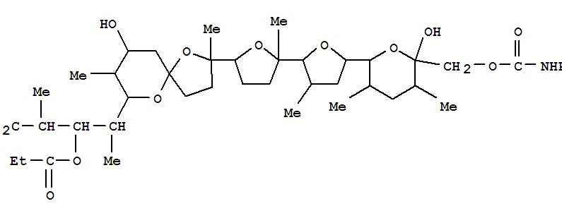 4-[9-HYDROXY-2-[5-[5-[6-HYDROXY-3,5-DIMETHYL-6-(PHENYLCARBAMOYLOXYMETH YL)OXAN-2-YL]-3-METHYL-OXOLAN-2-YL]-5-METHYL-OXOLAN-2-YL]-2,8-DIMETHYL-1,6-DIOXASPIRO[4.5]DEC-7-YL]-2-METHYL-3-PROPANOYLOXY-PENTA