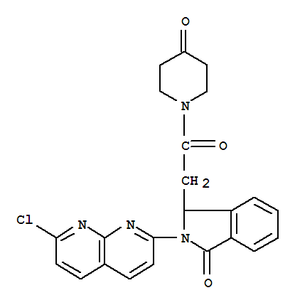Molecular Structure of 103255-68-1 (1H-Isoindol-1-one,2-(7-chloro-1,8-naphthyridin-2-yl)-2,3-dihydro-3-[2-oxo-2-(4-oxo-1-piperidinyl)ethyl]-)