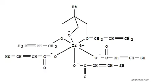 Molecular Structure of 115925-96-7 (Zirconium,[2,2-bis[(2-propen-1-yloxy-kO)methyl]-1-butanolato-kO]tris(3-mercapto-2-propenoato-kO)-, (OC-6-22)-)