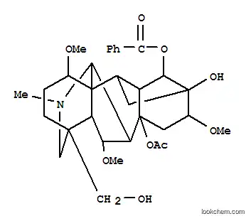 Molecular Structure of 119347-25-0 (Aconitane-8,13,14-triol,4-(hydroxymethyl)-1,6,16-trimethoxy-20-methyl-, 8-acetate 14-benzoate, (1a,6a,14a,16b)- (9CI))