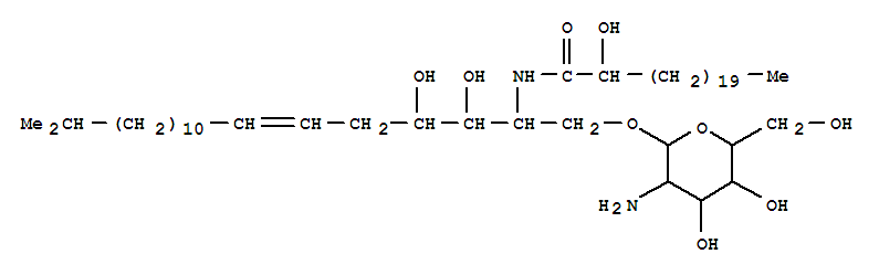 Molecular Structure of 122872-58-6 (Docosanamide,N-[1-[[(2-amino-2-deoxy-a-D-glucopyranosyl)oxy]methyl]-2,3-dihydroxy-17-methyl-5-octadecenyl]-2-hydroxy-(9CI))