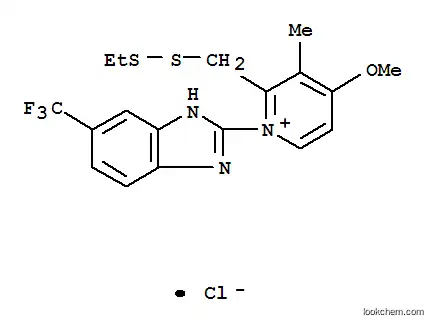 Molecular Structure of 124474-51-7 (2-[(ethyldisulfanyl)methyl]-4-methoxy-3-methyl-1-[6-(trifluoromethyl)-1H-benzimidazol-2-yl]pyridinium chloride)