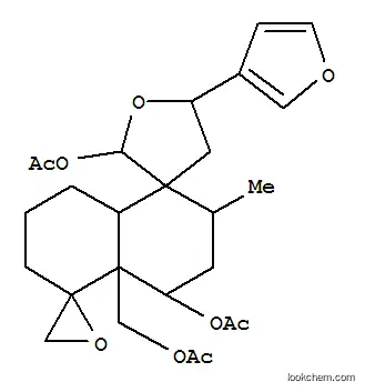 Molecular Structure of 126818-03-9 (Dispiro[furan-3(2H),1'(5'H)-naphthalene-5',2''-oxirane]-2,4'-diol,4'a-[(acetyloxy)methyl]-5-(3-furanyl)decahydro-2'-methyl-, diacetate,(1'R,2S,2'R,2''R,4'S,4'aR,5S,8'aS)- (9CI))