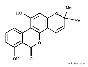 Molecular Structure of 128450-84-0 (2H,6H-[2]Benzopyrano[3,4-f]-1-benzopyran-6-one,7,11-dihydroxy-2,2-dimethyl- (9CI))